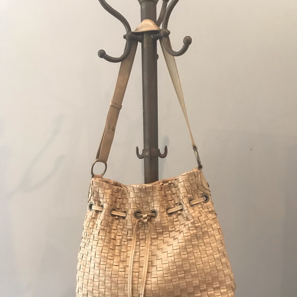 Cole Haan Gold Woven Handbag